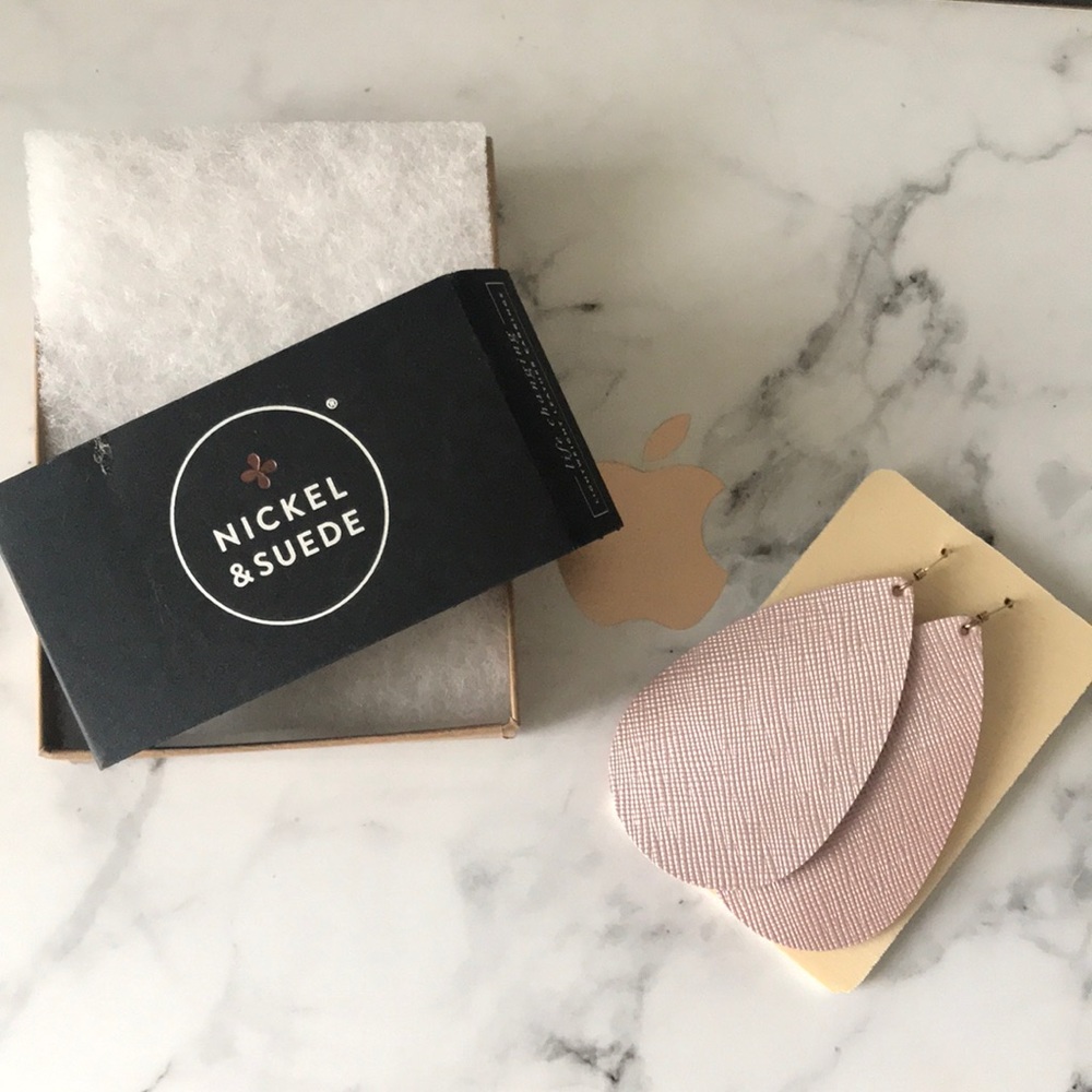 Nickel & Suede Blush Pink Earrings